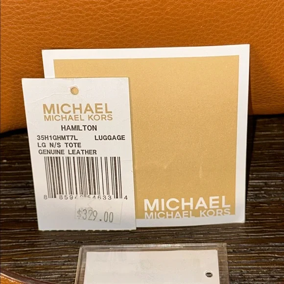NWT Michael Kors Tan Leather Hamilton Tote Bag! - Picture 2 of 8